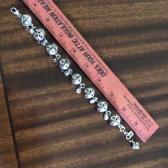 Brighton Swarovski Bali Bead Ball Silver Bracele_vintage-HTF - Picture 10 of 10